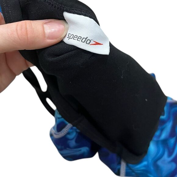 Speedo Blue Wave Endurance+ Fusion Vibe Crossback One Piece Swimsuit S - Picture 3 of 8